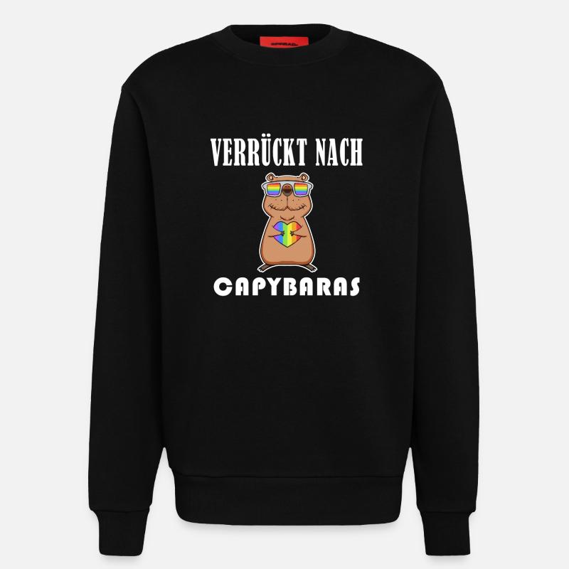 Capybara Wasserschwein Geschenk - Sweatshirt - made by SPREAD - SOLID BLACK