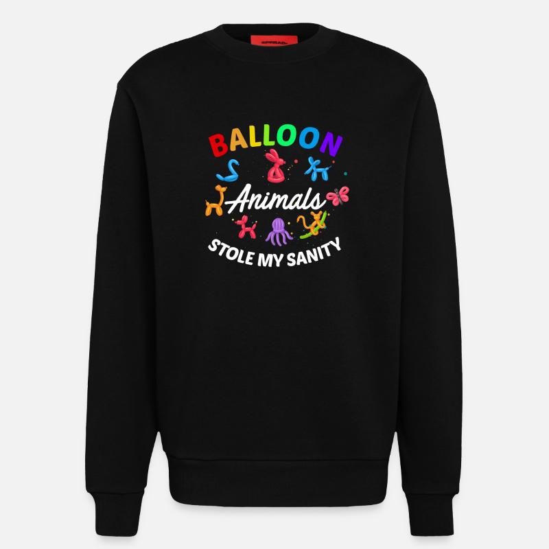 Ballon Twisting Design - Sweatshirt - made by SPREAD  - SOLID BLACK