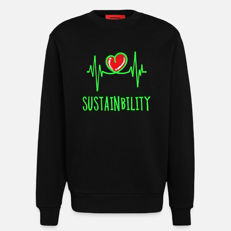 Environment Sustainability Statement Environmental Protection Earth - Sweatshirt - made by SPREAD  - SOLID BLACK