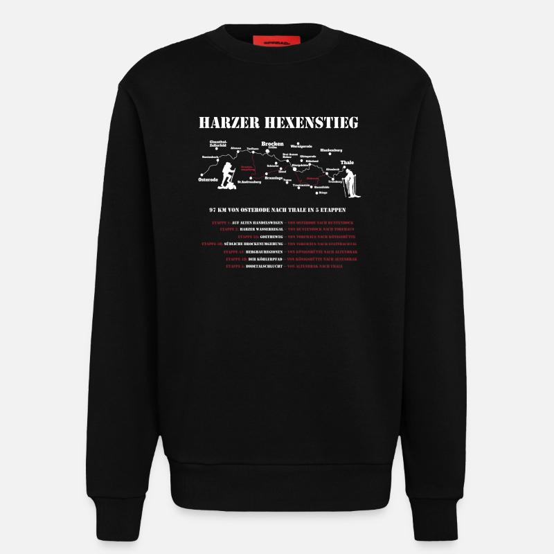Harzer Hexenstieg Wandergruppen - 5 Etappe - Sweatshirt - made by SPREAD - SOLID BLACK