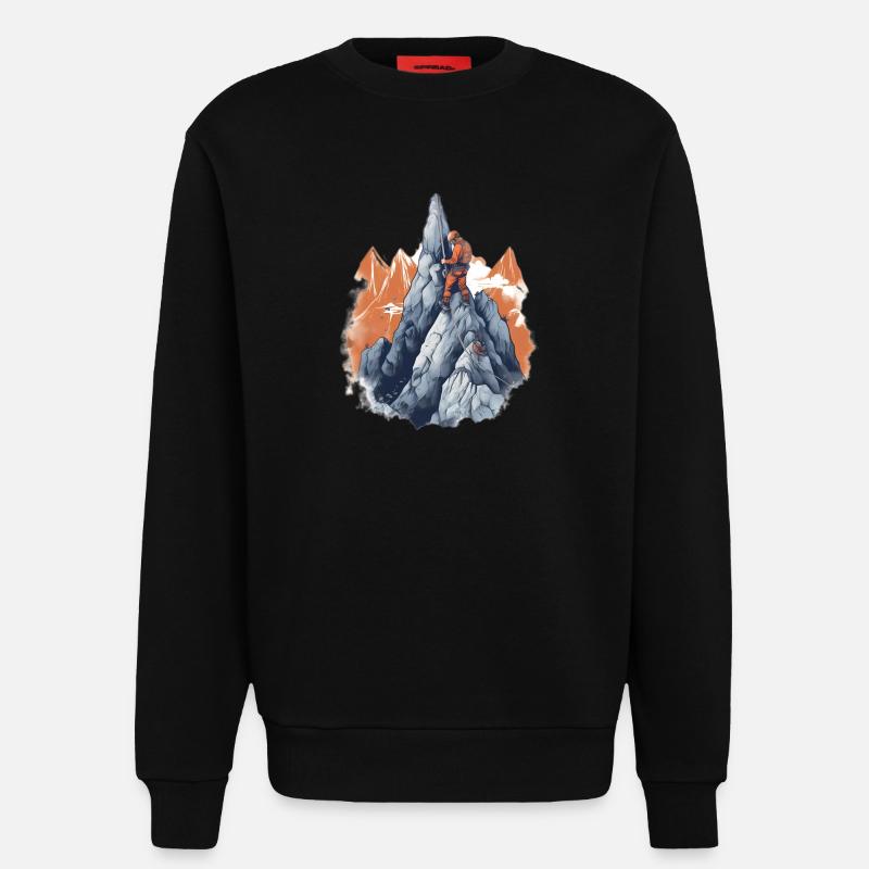Bergsteiger beim Gipfelaufstieg - Sweatshirt - made by SPREAD - SOLID BLACK