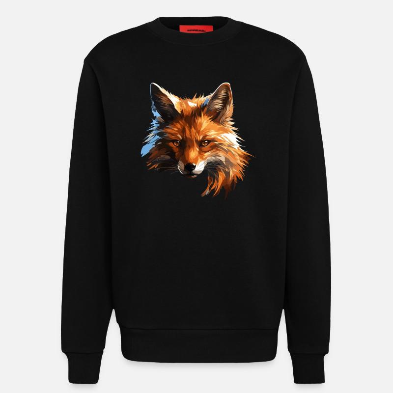 Polygon Fox - Sweatshirt - made by SPREAD - SOLID BLACK