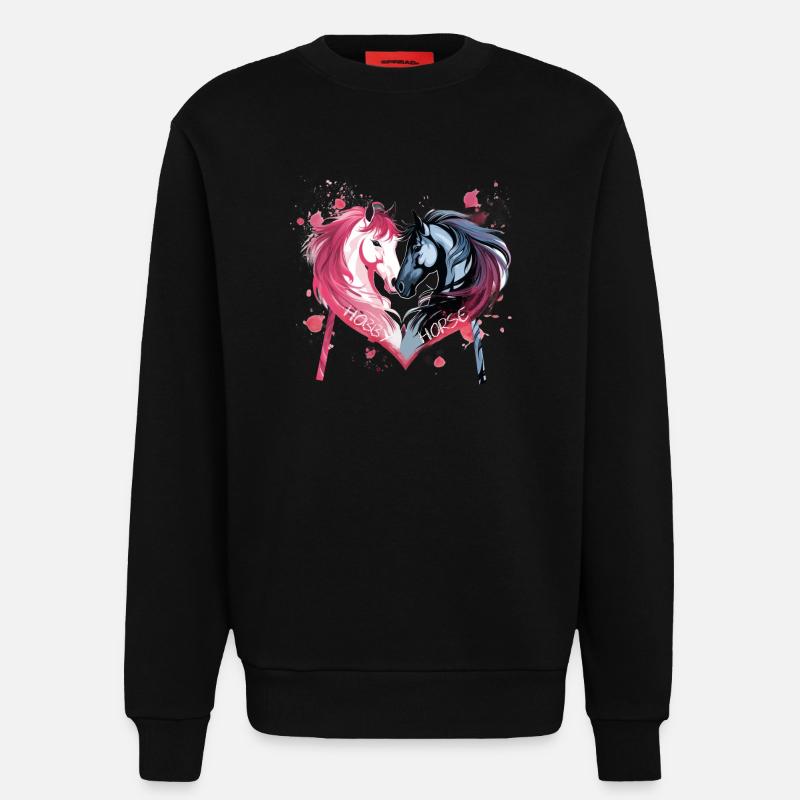 Pferdeköpfe in Herzform - Sweatshirt - made by SPREAD  - SOLID BLACK