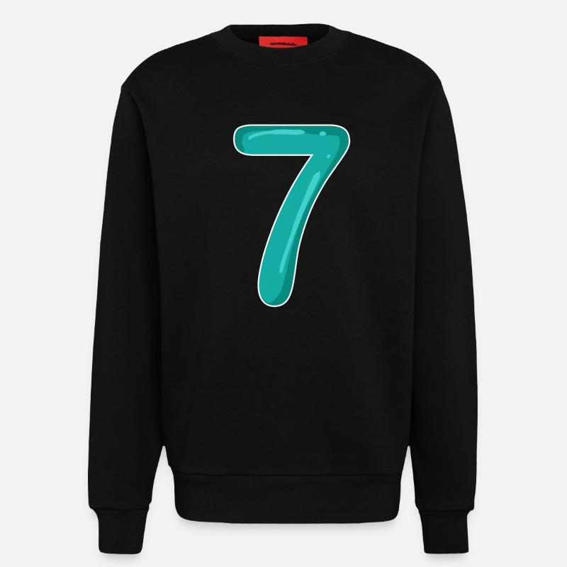 7 - Sieben - Sweatshirt - made by SPREAD  - SOLID BLACK