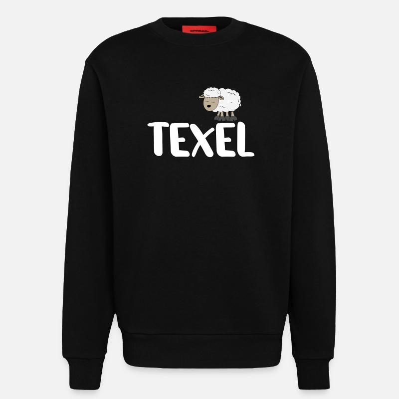 Schaf Texel (bunte Version) - Sweatshirt - made by SPREAD - SOLID BLACK
