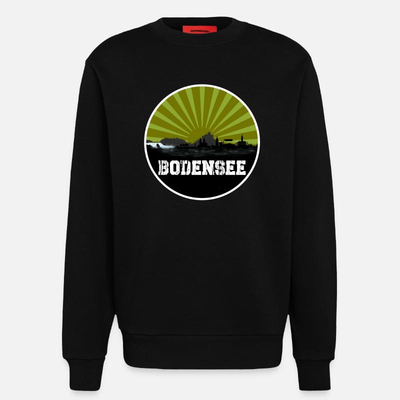 Bodensee Retro Skyline - Sweatshirt - made by SPREAD  - SOLID BLACK