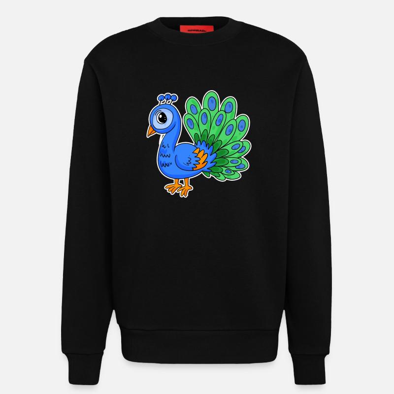 Peacock - Sweatshirt - made by SPREAD  - SOLID BLACK