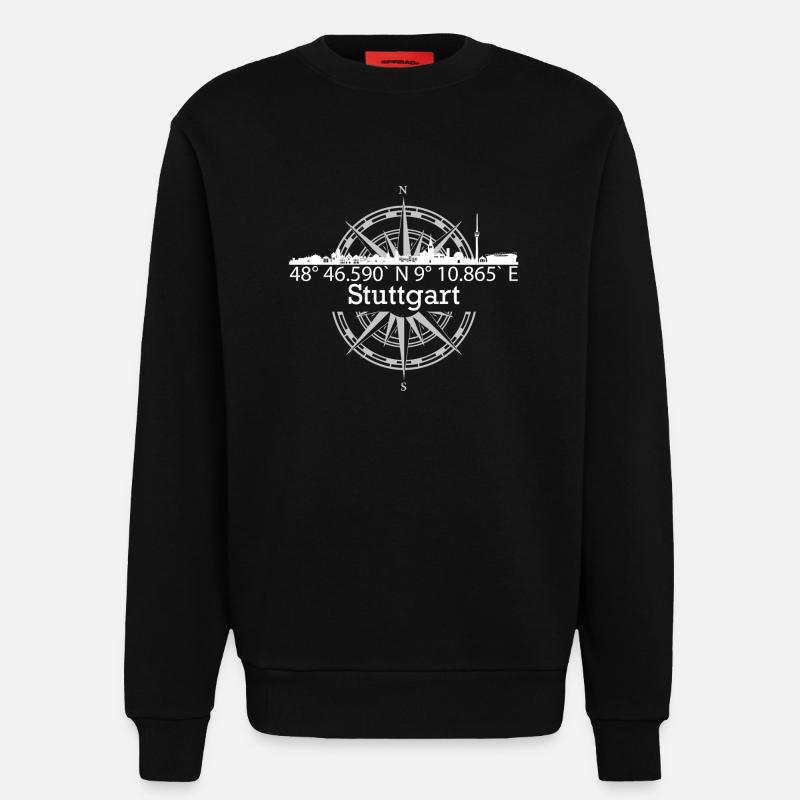 Skyline Stuttgart - Sweatshirt - made by SPREAD  - SOLID BLACK