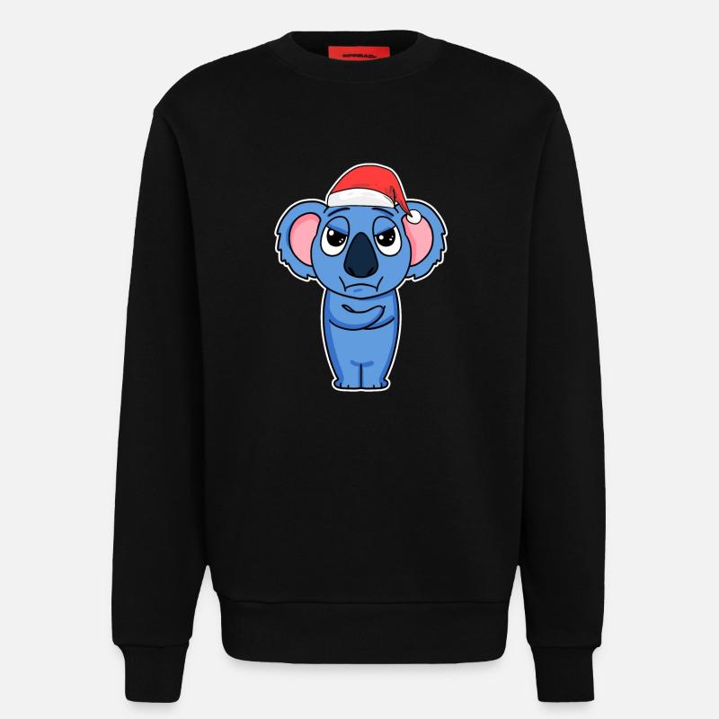 Noël Koala - Sweat bio décontracté fabriqué en UE - SOLID BLACK