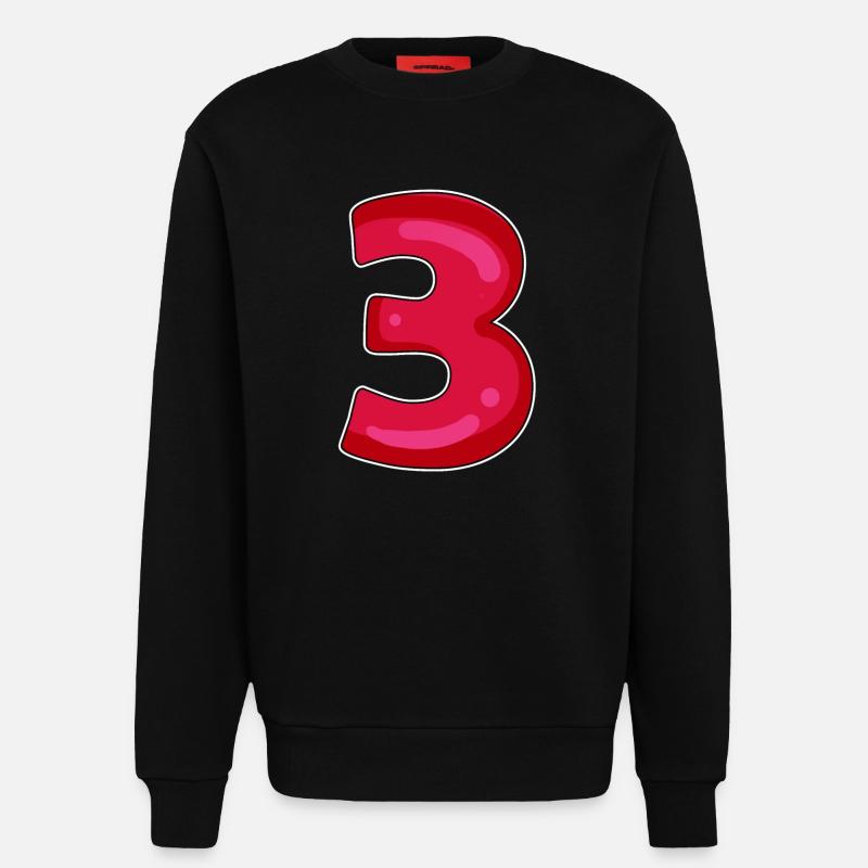 3 - Drei - Sweatshirt - made by SPREAD  - SOLID BLACK