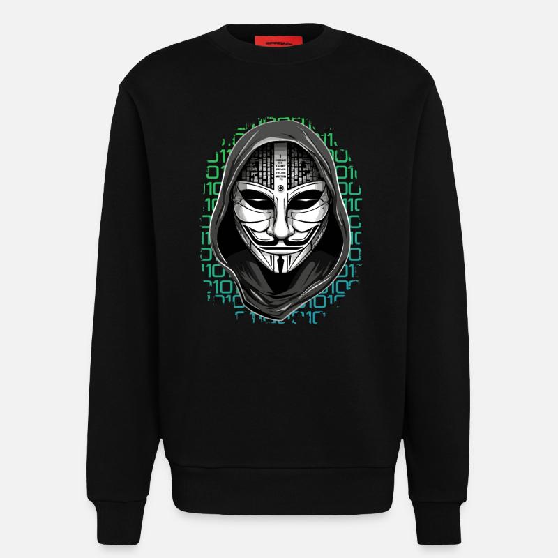 Anonymous Hacker - Sweatshirt - made by SPREAD  - SOLID BLACK