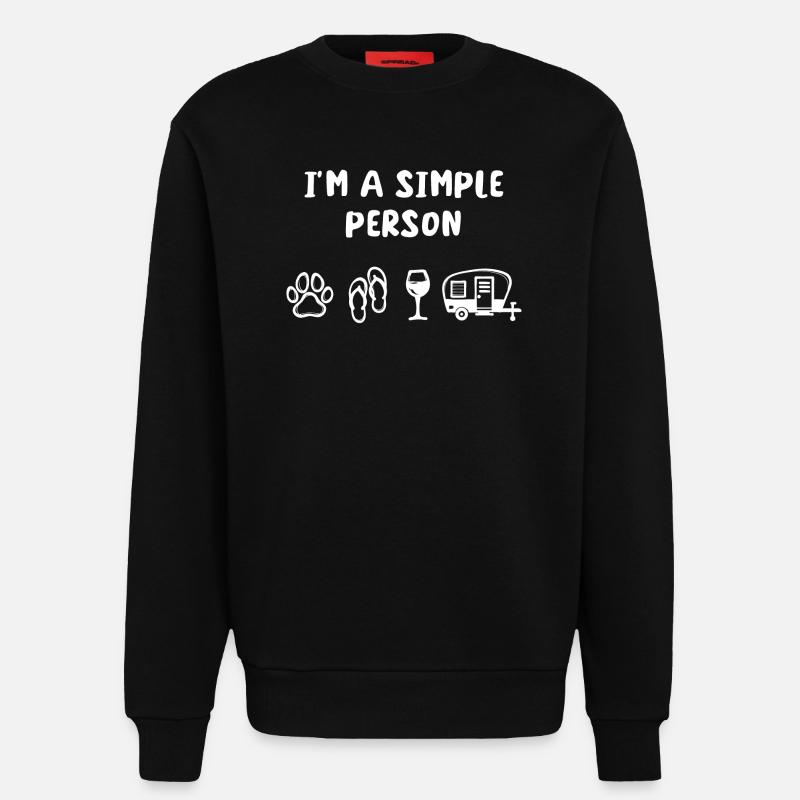Déclaration camping-car Camping Wanderer Camper - Sweat bio décontracté fabriqué en UE - SOLID BLACK
