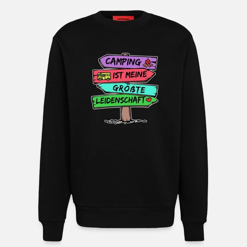 Camping Statement Wanderlust Wanderer Herz Camper - Sweatshirt - made by SPREAD  - SOLID BLACK