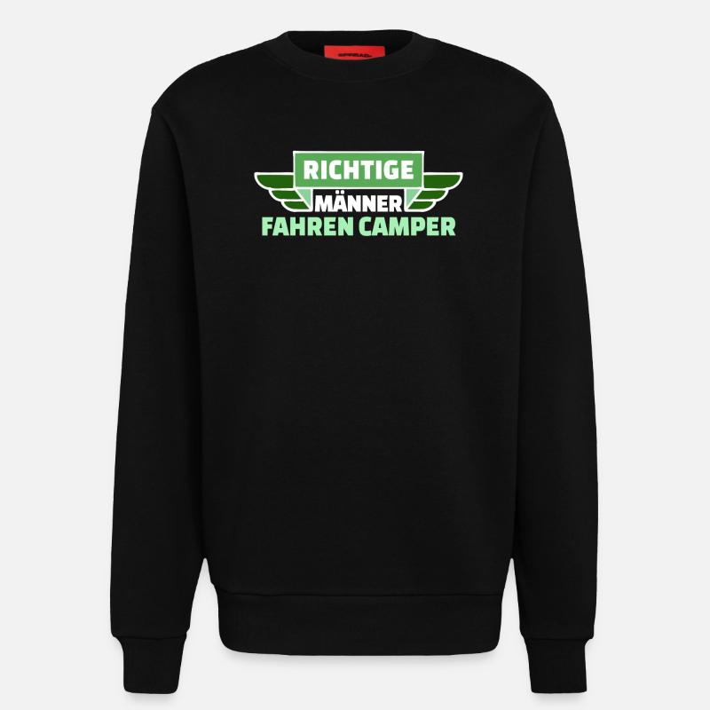 Camping Wanderer Camper Wanderlust Statement - Sweatshirt - made by SPREAD  - SOLID BLACK