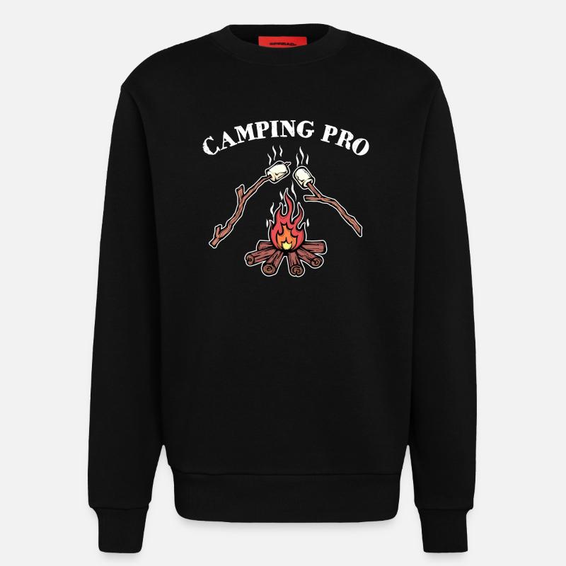 Camping Statement Campingplatz Lagerfeuer Campen - Sweatshirt - made by SPREAD - SOLID BLACK