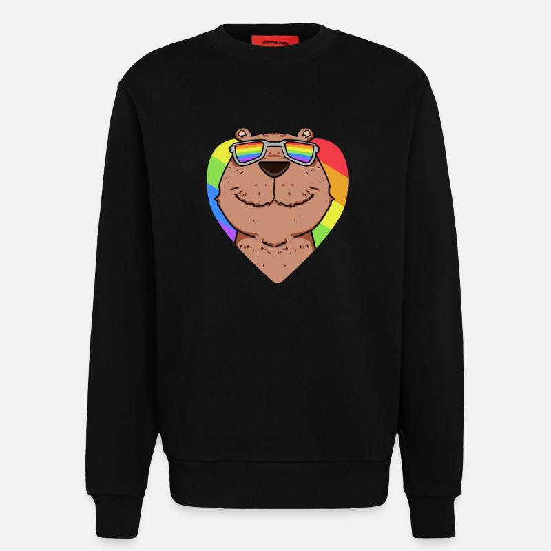 Capybara Capybara Rainbow - Sweatshirt - made by SPREAD  - SOLID BLACK