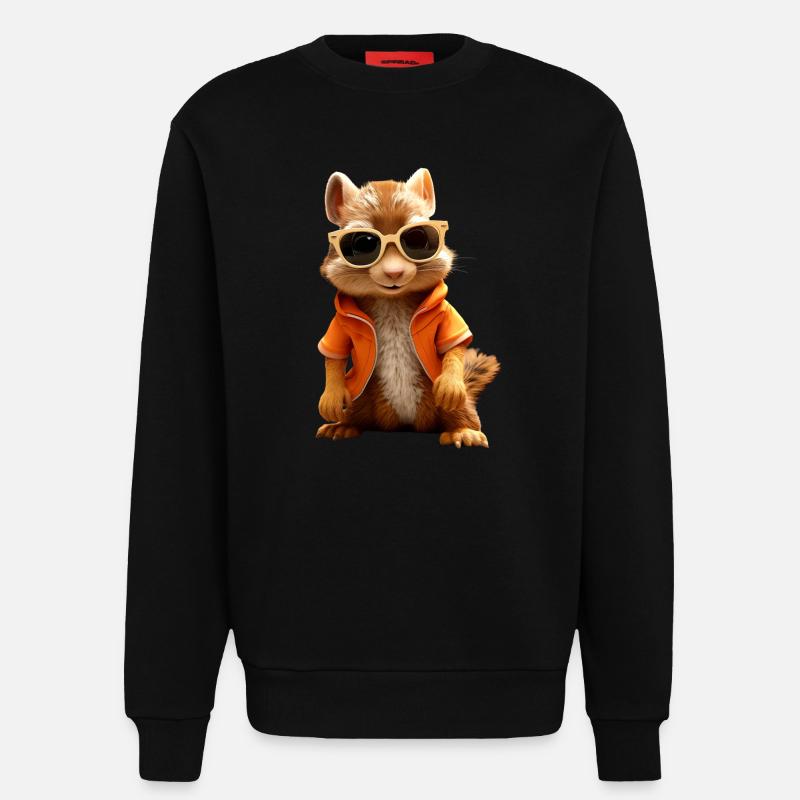 Eichhörnchen Sonnenbrille Ich Liebe Eichhörnchen - Sweatshirt - made by SPREAD  - SOLID BLACK
