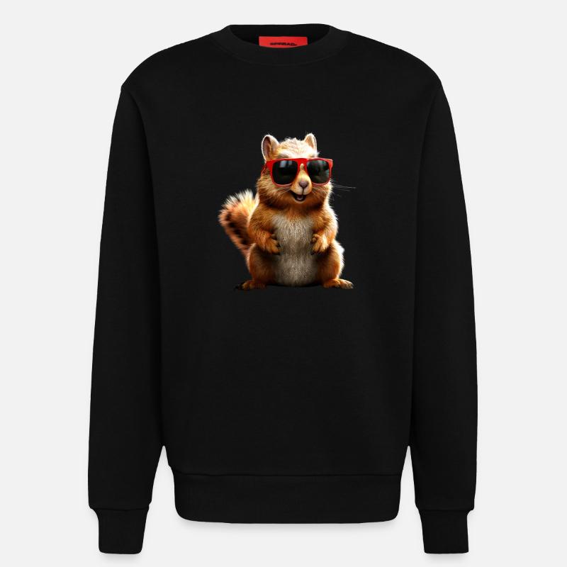 Eichhörnchen Sonnenbrille Ich Liebe Eichhörnchen - Sweatshirt - made by SPREAD  - SOLID BLACK