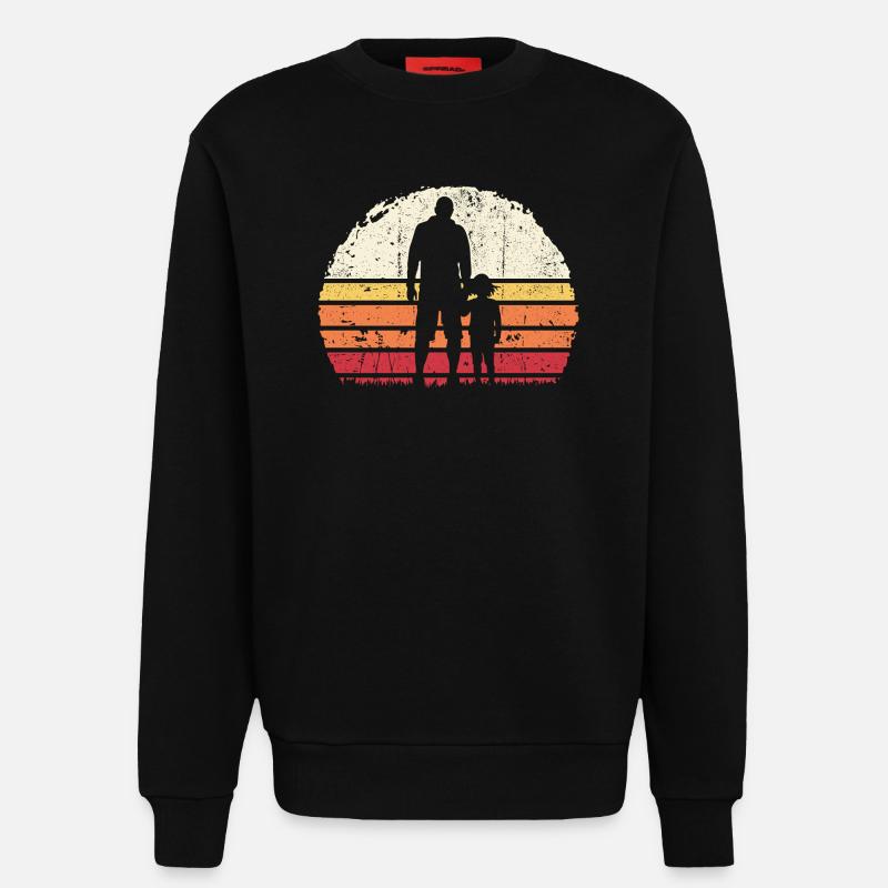 Sunset Bond: Vater und Kind - Sweatshirt - made by SPREAD - SOLID BLACK