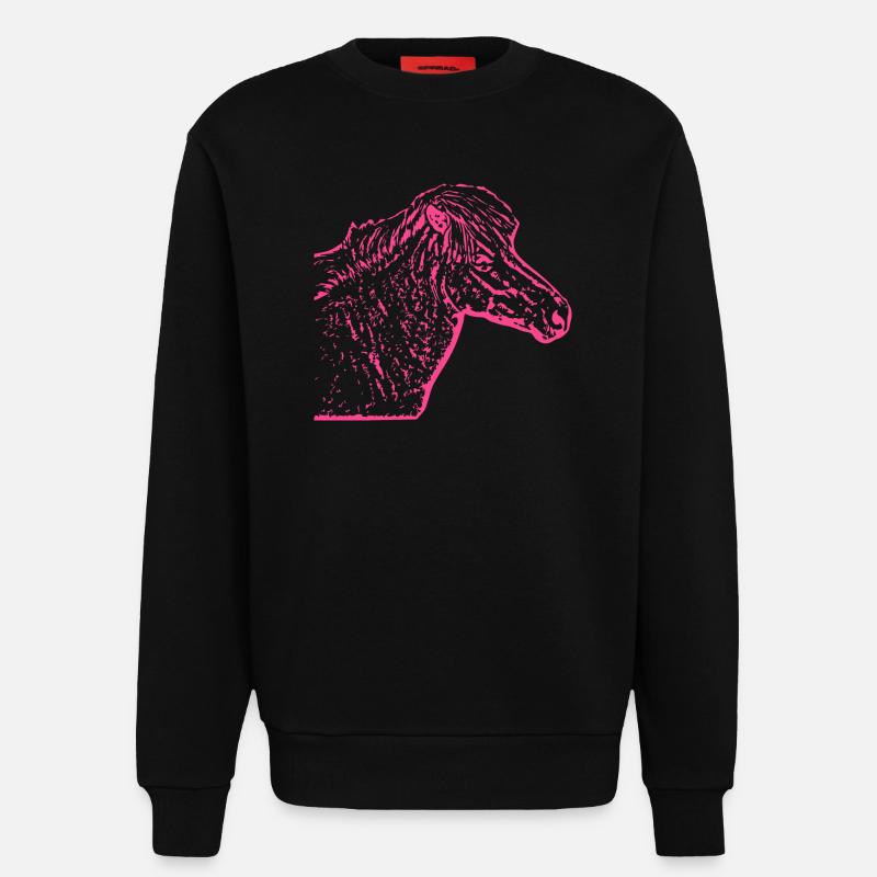 Pferd rosa pink - Sweatshirt - made by SPREAD  - SOLID BLACK