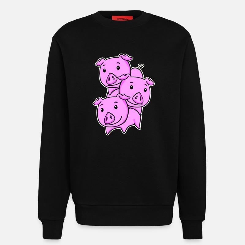 Cochons Cochon Cochon - Sweat bio décontracté fabriqué en UE - SOLID BLACK