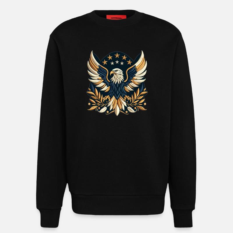 Sternengesprenkelter Banner-Adler - Sweatshirt - made by SPREAD - SOLID BLACK