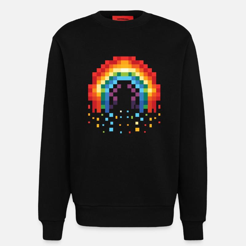 Pixel Art Regenbogen 8-Bit Retro - Sweatshirt - made by SPREAD  - SOLID BLACK