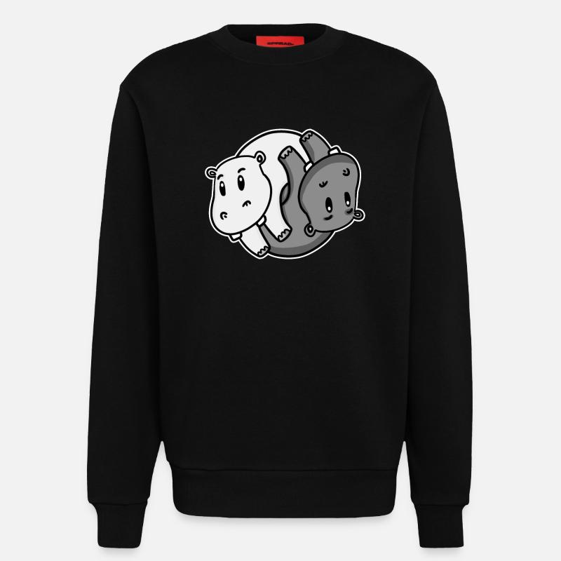 Yin Yang Nilpferd - Sweatshirt - made by SPREAD  - SOLID BLACK