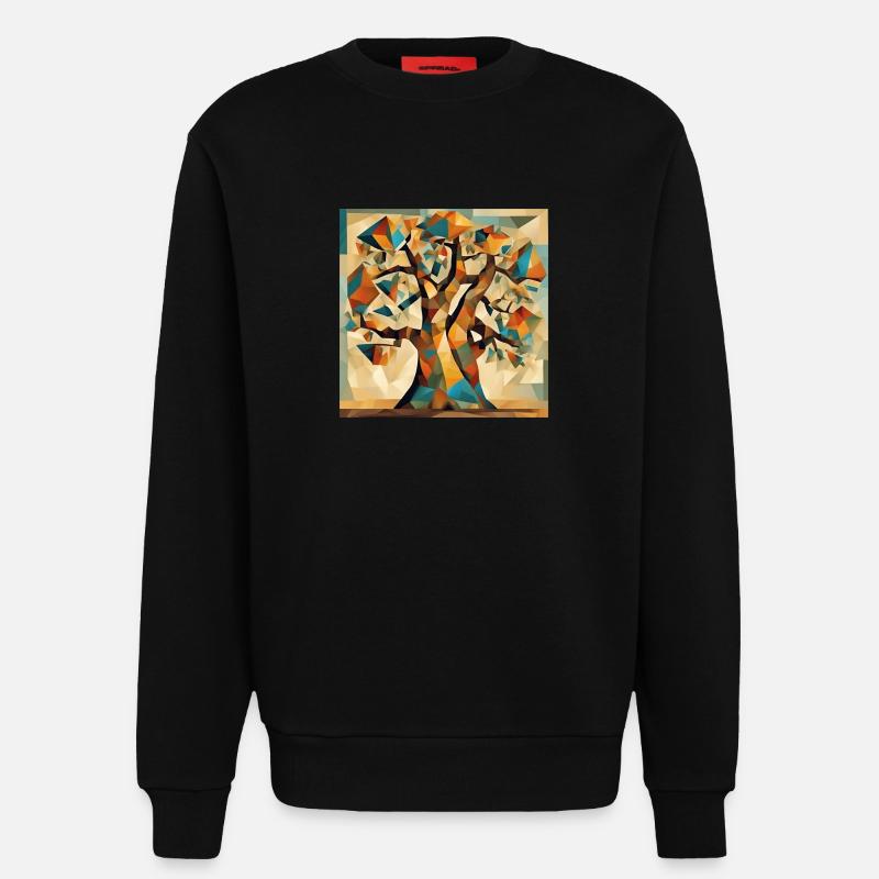 Herbstbaum in Geometrie - Sweatshirt - made by SPREAD  - SOLID BLACK