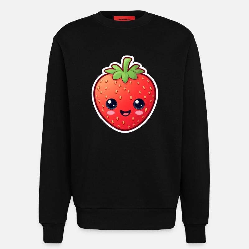 Anime Erdbeere - Sweatshirt - made by SPREAD  - SOLID BLACK