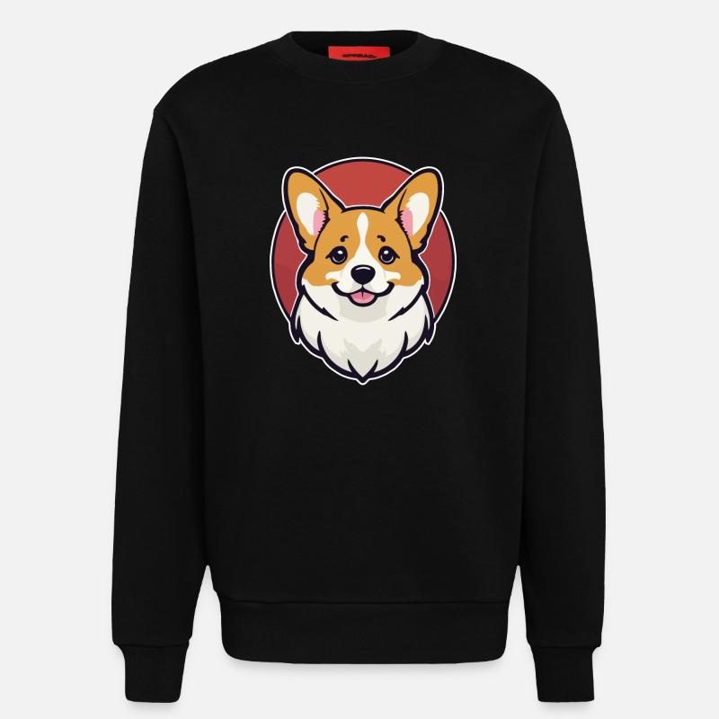 Corgi - Sweatshirt - made by SPREAD  - SOLID BLACK