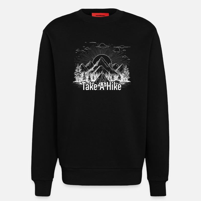Take A Hike Mountain Tee - Sweat bio décontracté fabriqué en UE - SOLID BLACK