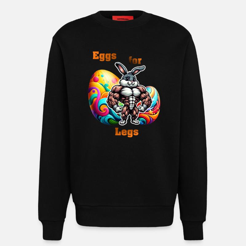 Eggs for Legs - Sweatshirt - made by SPREAD  - SOLID BLACK