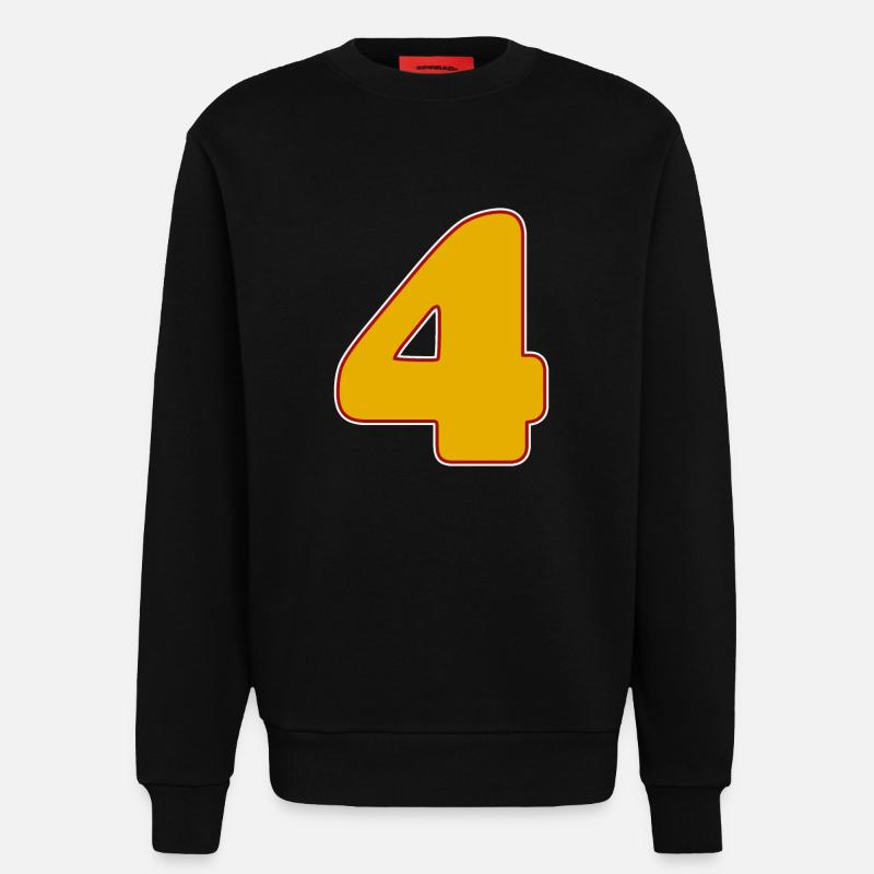 4 - Four - Sweatshirt - made by SPREAD  - SOLID BLACK