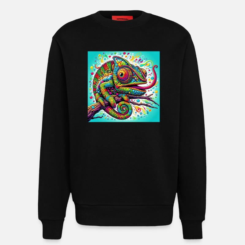 Chameleon - Sweatshirt - made by SPREAD  - SOLID BLACK