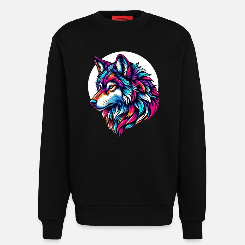 Wolf - Sweatshirt - made by SPREAD - SOLID BLACK