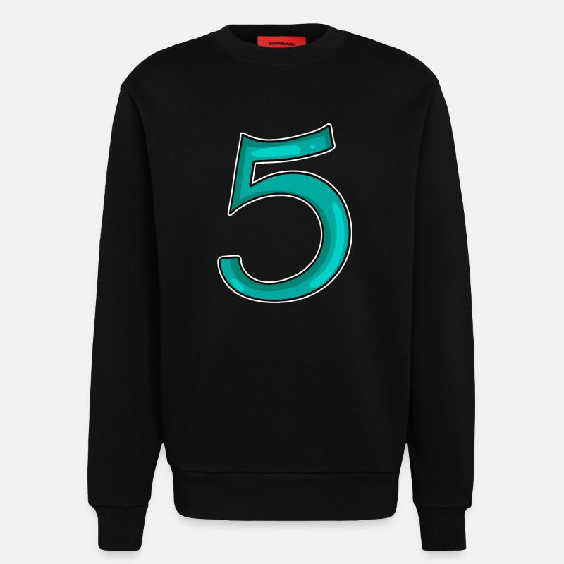 5 - Five - Sweatshirt - made by SPREAD - SOLID BLACK