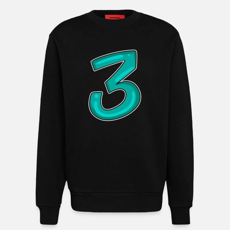3 - Drei - Dritter - Sweatshirt - made by SPREAD - SOLID BLACK