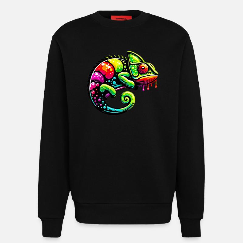 Chameleon - Sweatshirt - made by SPREAD  - SOLID BLACK