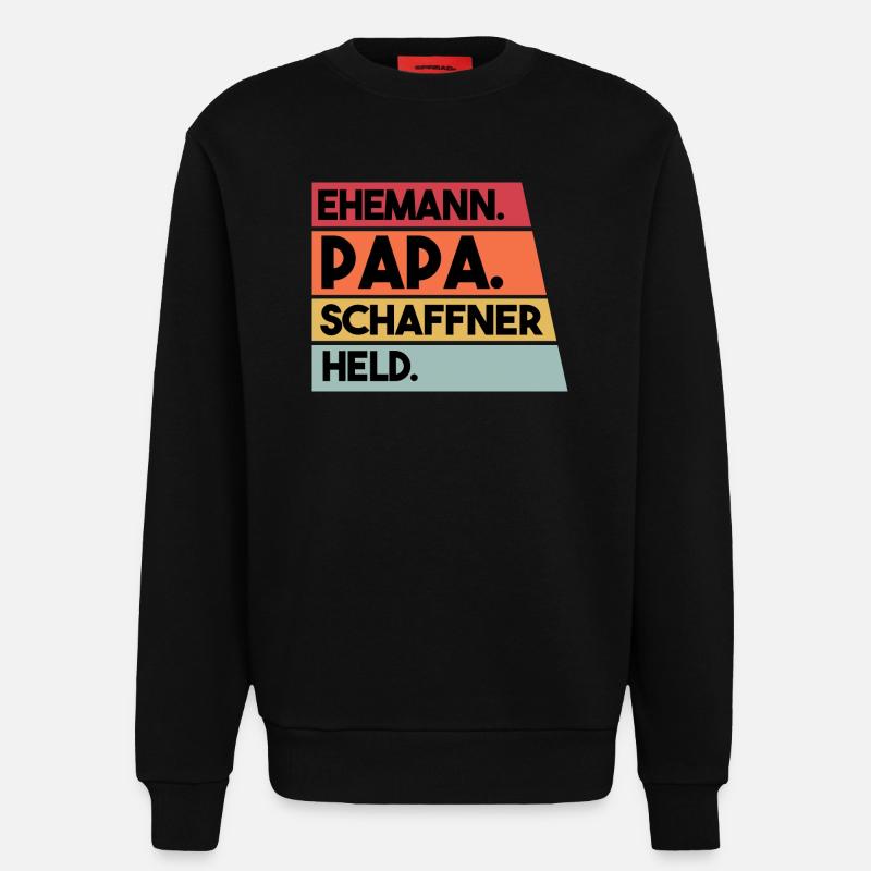 Ehemann Papa Schaffner Held - Sweatshirt - made by SPREAD  - SOLID BLACK
