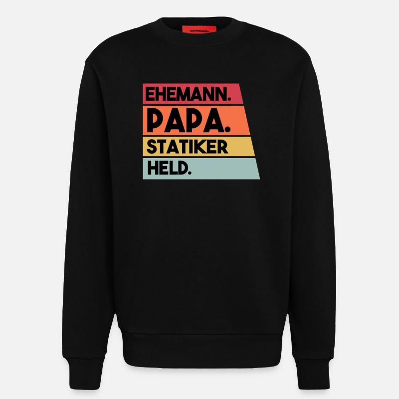 Husband Dad Structural Engineer Hero - Sweatshirt - made by SPREAD  - SOLID BLACK