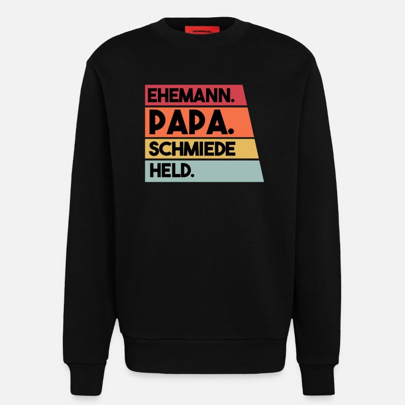Ehemann Papa Schmiede Held - Sweatshirt - made by SPREAD  - SOLID BLACK