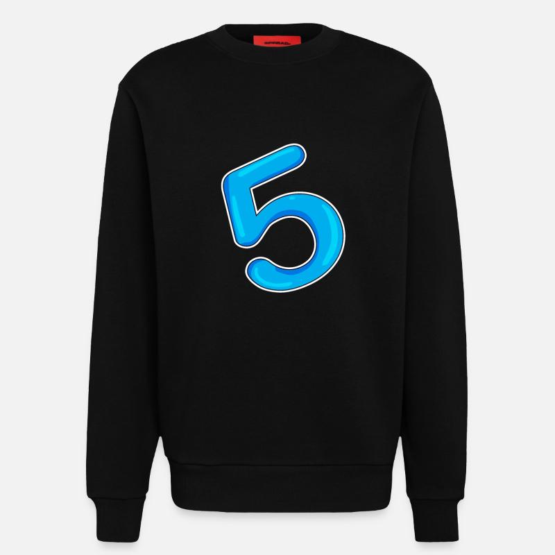 Nummer 5 Blau - Sweatshirt - made by SPREAD  - SOLID BLACK