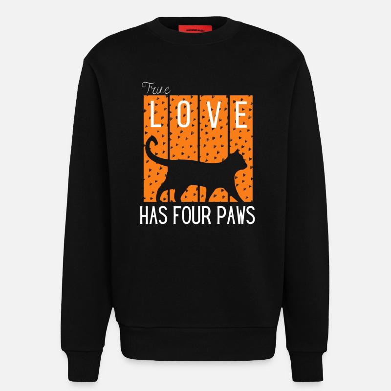 Love Has Four Paws Katzen-Silhouette - Sweatshirt - made by SPREAD  - SOLID BLACK