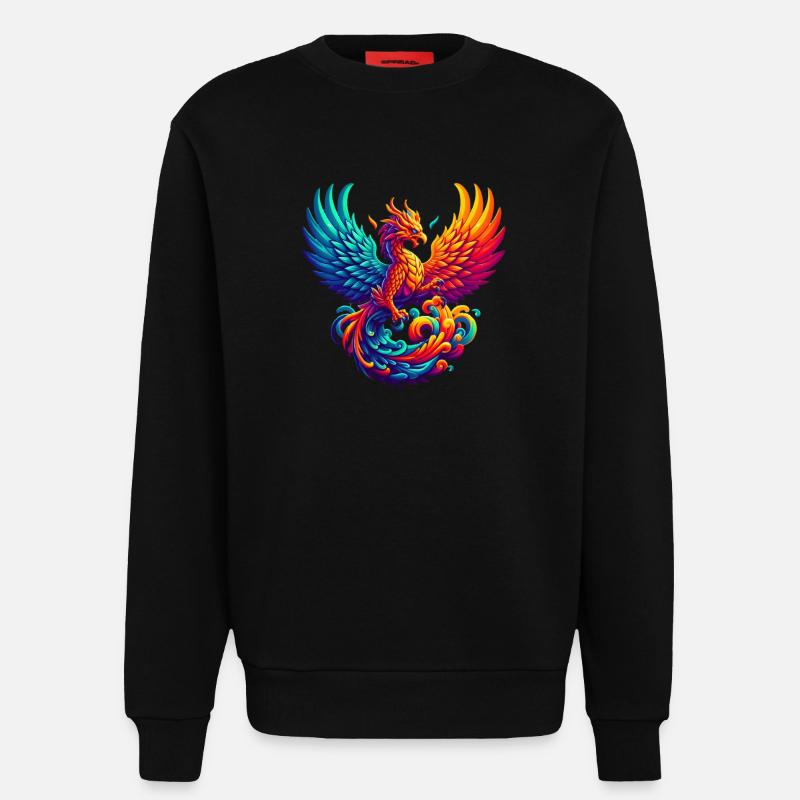 Hyperflammen des majestätischen Phönix - Sweatshirt - made by SPREAD  - SOLID BLACK