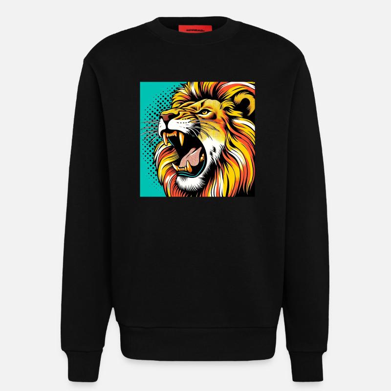 Löwe Pop Art - Sweatshirt - made by SPREAD  - SOLID BLACK