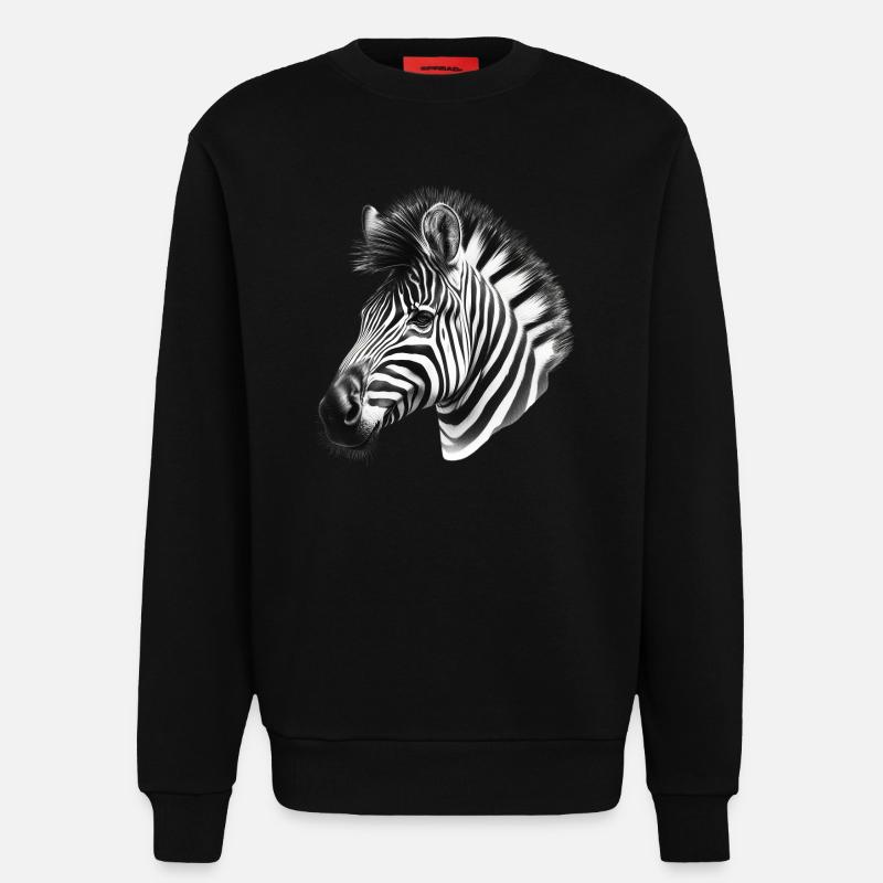 Zebra - Sweatshirt - made by SPREAD - SOLID BLACK