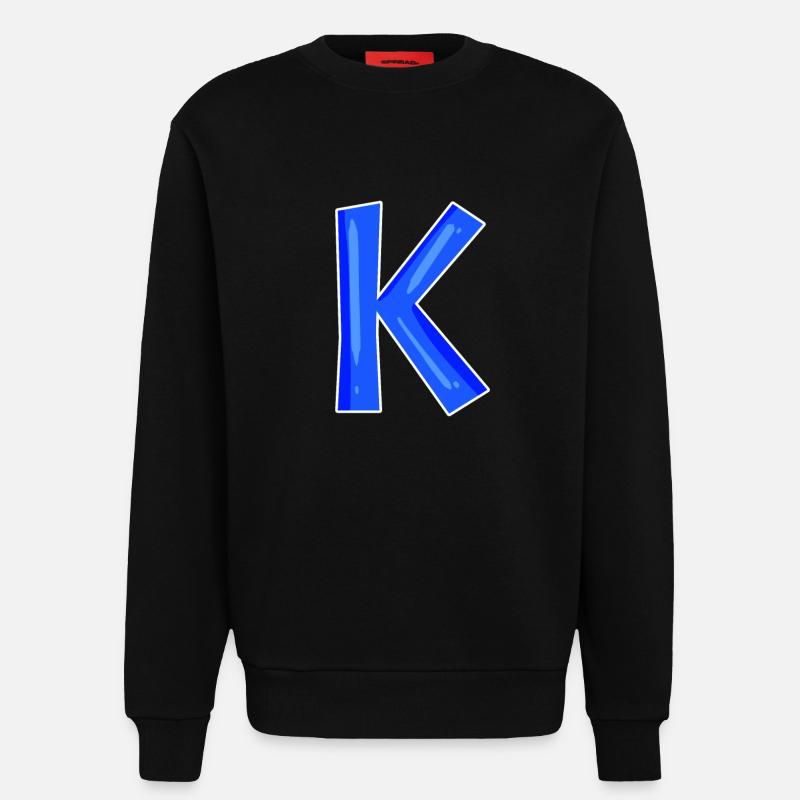 Buchstabe K - Anfangsbuchstabe K - Sweatshirt - made by SPREAD  - SOLID BLACK