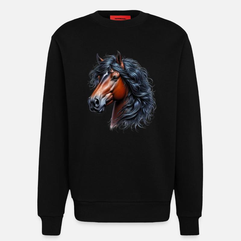Pferd - Sweatshirt - made by SPREAD - SOLID BLACK