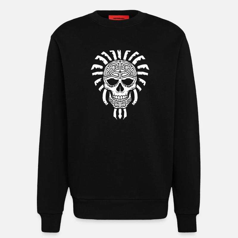 Maya-Schädel - Sweatshirt - made by SPREAD  - SOLID BLACK